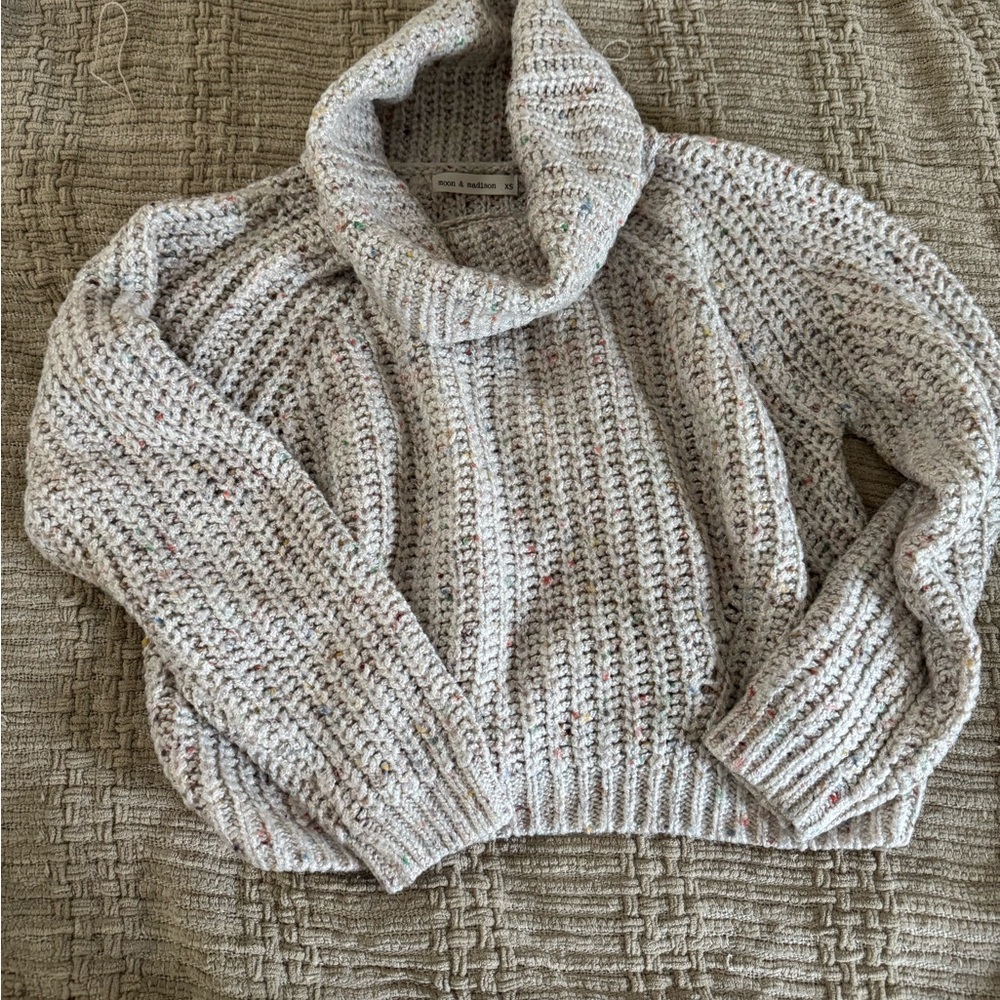 moon & madison Multicolor Knit Cowl Neck Sweater